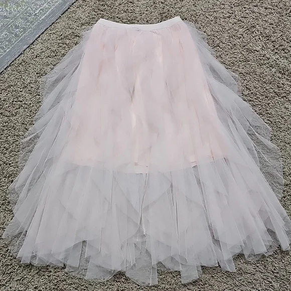 NWT Cupshe Tis' The SZN Tiered Tulle Mesh Skirt Elastic Waist Midi Small - Picture 6 of 6
